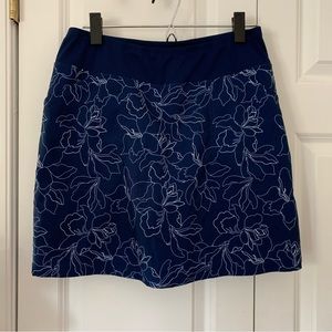 Cyprus Club | Navy Floral Print Skort with Pockets Size M